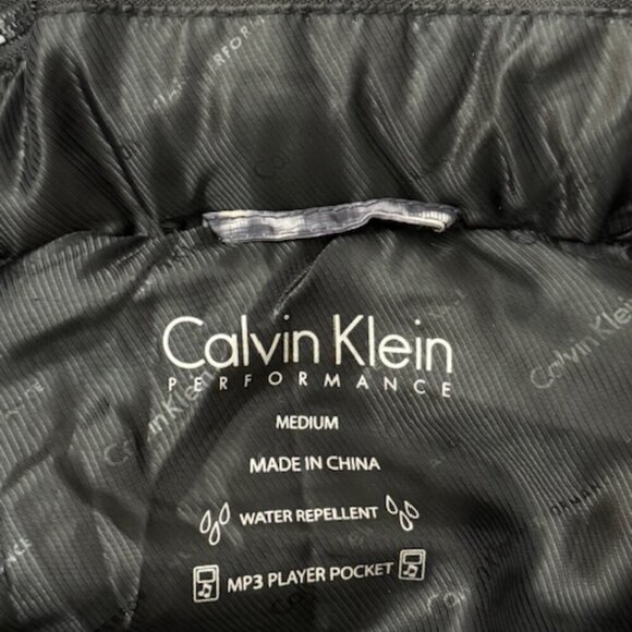 Calvin Klein Performance Puffer Vest Black Gray Animal Print Hooded Women's M - Picture 6 of 6